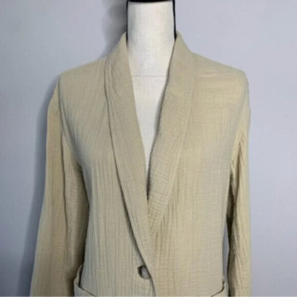 Madewell Tan Oversized Lightspun Dorset Single Breasted Blazer
